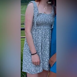 Style & Co. Blue and White Flutter Sleeve Sundress